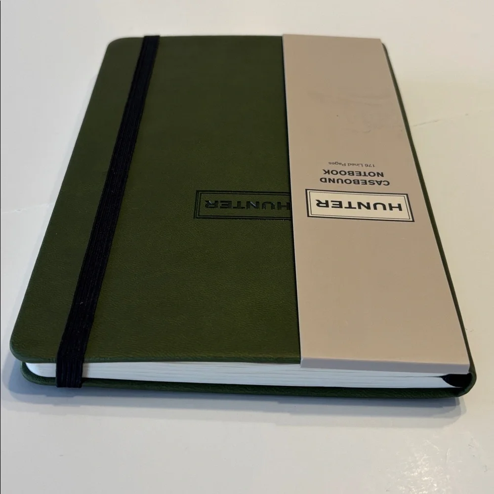 Hunter Green Casebound Notebook with Elastic Closure